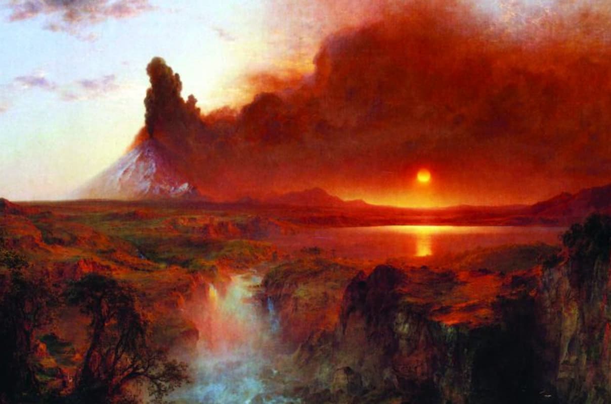 “1816 was the "Year Without a Summer," due to very low temperatures. People believed the Sun was about to extinguish as large Sunspots were visible on it's surface, spreading doomsday panic. In actuality, the cause was due to Mt Tambora, the largest volcanic eruption in human history.”